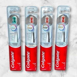 Colgate Total Medium Toothbrush Set - Red qty of 4